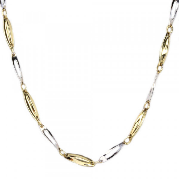 Damen Collier Halskette Kette echt Gold 333 (8 kt) bicolor 45 cm lang