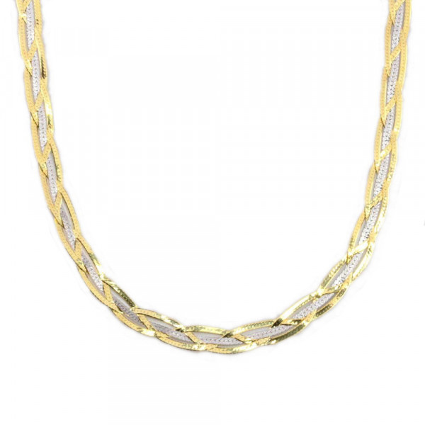 Damen Collier Halskette echt Gold 333 (8 kt) in bicolor 42 cm lang