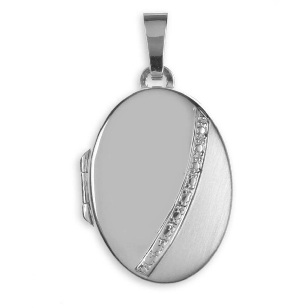 Bilder Medaillon Foto Amulett Anhänger oval mit Kette Silber 925 für 2 Fotos 