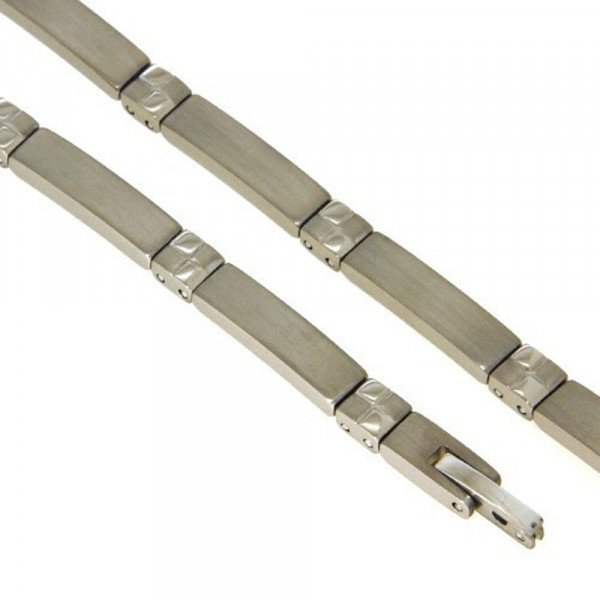 Damen Armband aus Titan TITANIUM matt poliert 19 cm lang