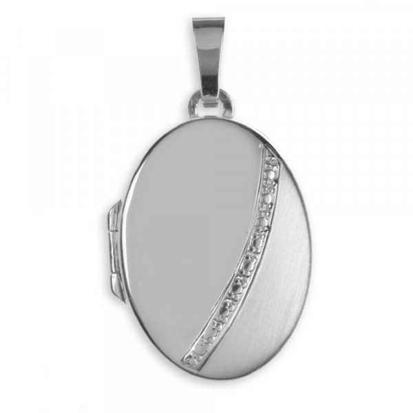 Ketten Anhänger Medaillon Amulett oval echt Silber 925 rhodiniert