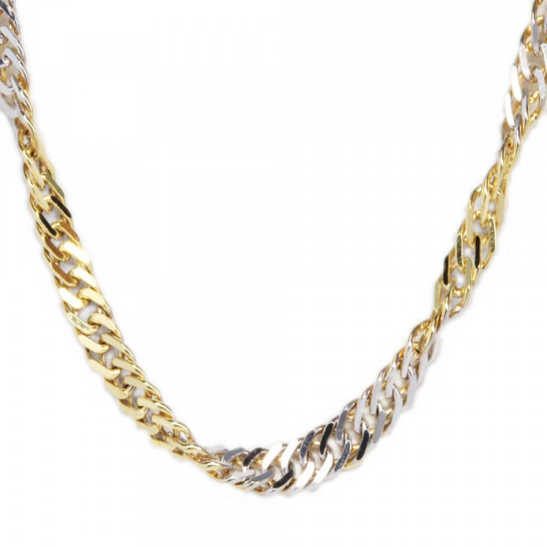 Damen Singapur Halskette Kette echt Gold 333 (8 kt) in bicolor
