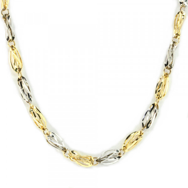 Damen Collier Halskette echt Gold 333 (8kt) in bicolor Länge 45 cm