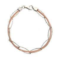 Damen Armband echt Silber 925 bicolor rose Sterlingsilber