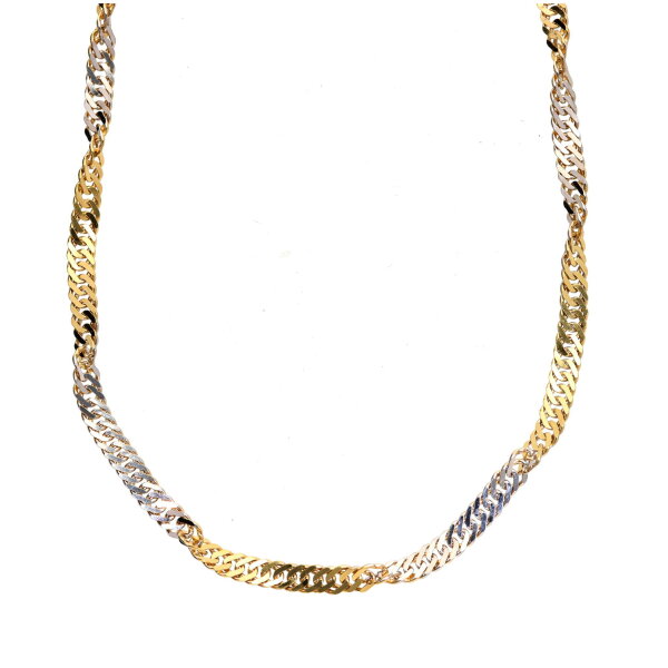 Singapur Collier echt Gold 333  (8 kt)  bicolor in 42 cm