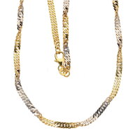 Singapur Collier echt Gold 333  (8 kt)  bicolor in 42 cm