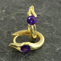 Damen Klappcreolen echt Gold 333 (8kt) mit echten Amethyst