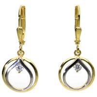 Ohrringe Ohrhänger echt Gold 333 (8 kt) bicolor mit Zirkonia