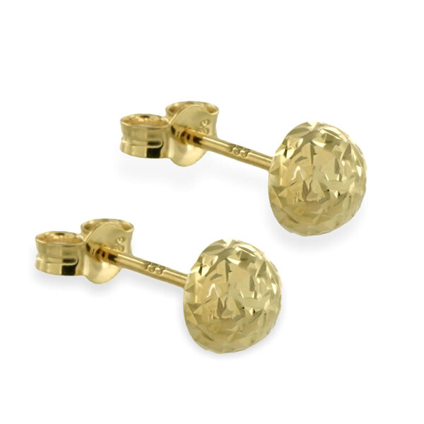 Damen Ohrstecker Halbkugel 5 mm Durchmesser echt Gold 333 (8 kt) diamantiert