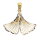 Ginkgo Ketten Anhänger echt Gold 333  (8 kt)  in bicolor
