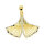 Ginkgo Ketten Anhänger echt Gold 333  (8 kt)  in bicolor