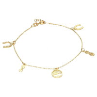 Zartes Bettelarmband mit Zirkonia echt Gold 333 (8 kt) 20 cm verstellbar