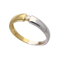 Damen Ring echt Gold 585 (14 kt) bicolor mit 1 Brillanten...