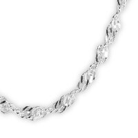 Damen Kette Singapur 3 mm breit echt Silber 925 Sterlingsilber