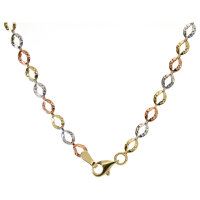 Damen Collier echt Gold 333 (8 kt) in tricolor  45 cm lang