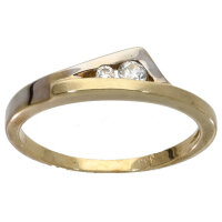 Damenring  echt Gold 333 (8 kt) bicolor mit Zirkonia in...