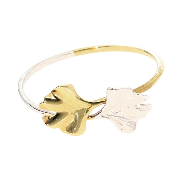 Filigraner Ginkgo Damen Ring  echt Gold 333 (8 kt) in bicolor