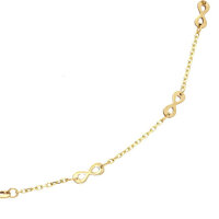 Fußkette Infinity echt Gold 333 (8 kt) Rundanker  26 cm verstellbar