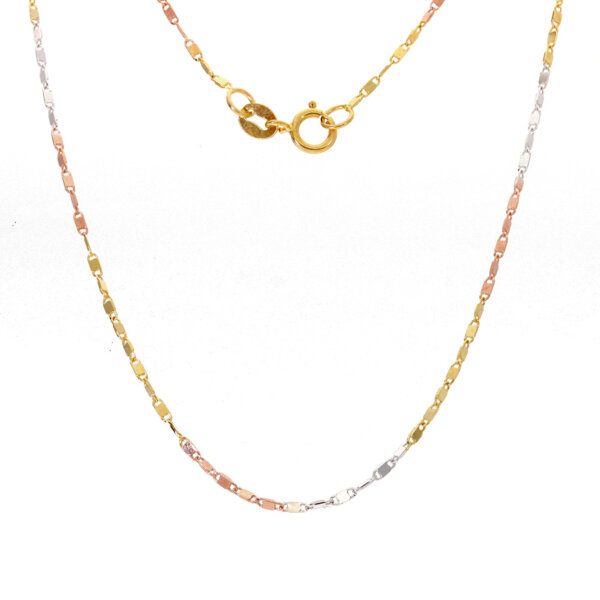 Kette Collierkette echt Gold 333 (8 kt) in tricolor  45 cm lang verstellbar