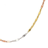 Kette Collierkette echt Gold 333 (8 kt) in tricolor  45 cm lang verstellbar