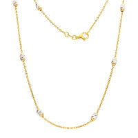 Kette Collier echt Gold 375 (9 kt) Rundanker 45 cm lang