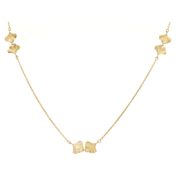 Kette Collier Ginkgo echt Gold 333 (8 kt) Rundanker 45 cm Länge verstellbar