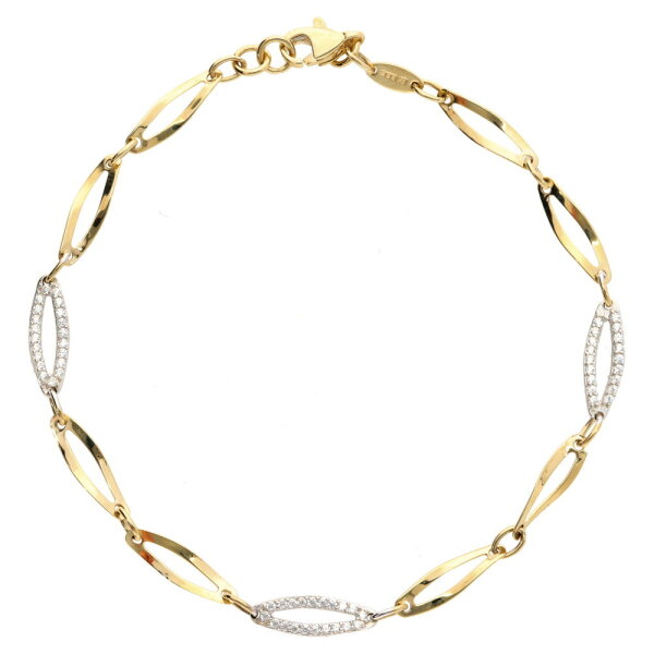 Armband Armkette echt Gold 333 (8 kt) 19 cm lang mit Zirkonia