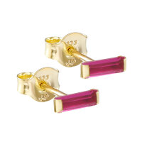 Damen Ohrstecker echt Gold 333 (8 kt) mit Rubin