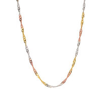 Kette Collier Singapur 2,4 mm breit echt Gold 333 (8 kt) tricolor 42 cm