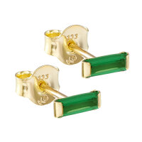 Damen Ohrstecker echt Gold 333 (8 kt) mit Smaragd