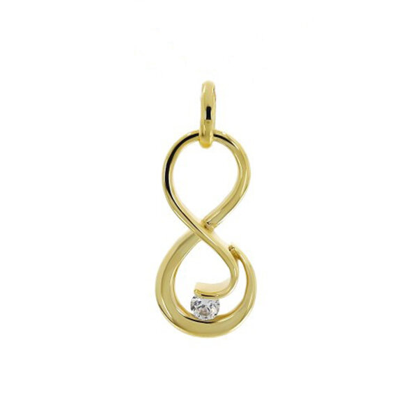 Ketten Anhänger Infinity aus Gold 333 (8 kt) mit Zirkonia