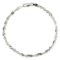 Armkettchen Singapur 3 mm breit echt Silber 925 21 cm