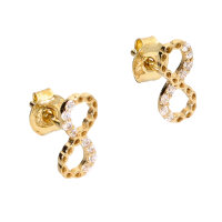 Damen Ohrstecker Infinity echt Gold 333 (8 kt) mit  Zirkonia