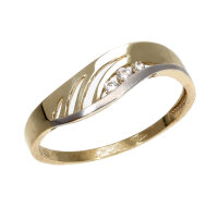 Damenring  echt Gold 333 (8 kt) bicolor mit Zirkonia in...