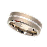 Ring Partnerring BOCCIA TITANIUM aus Titan mit Silbereinlage