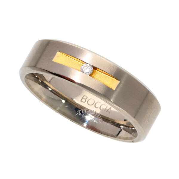 Partnerring Ring von BOCCIA TITANIUM aus Titan in bicolor mit 1 Brillant