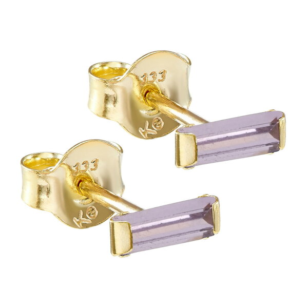 Damen Ohrstecker echt Gold 333 (8 kt) mit Amethyst