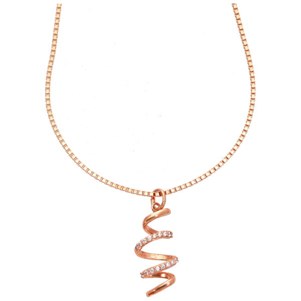 Collier echt Silber 925 rose vergoldet mit Anhänger Spirale