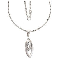 Damen Collier echt Silber 925 rhodiniert mit Zirkonia...