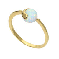 Damen Ring echt Gold 375 (9 kt) mit synthetischen Opal