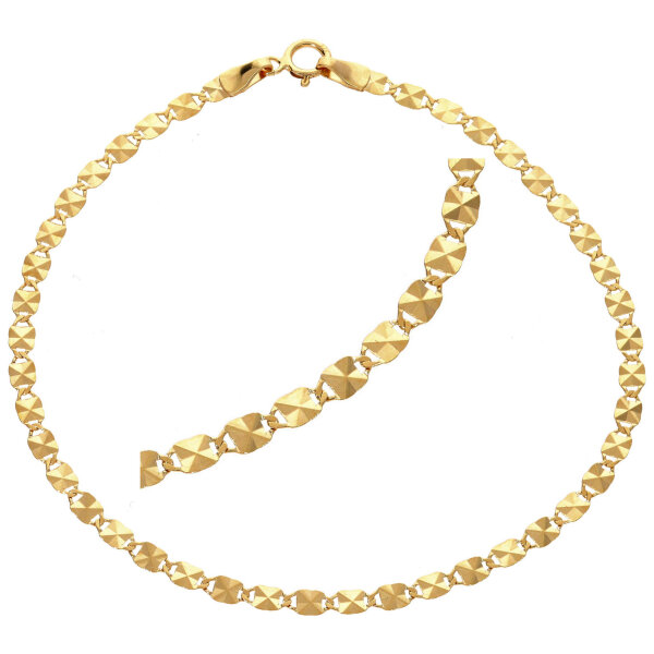 Armkette echt Gold 375 (9 kt)  mit Diamantschliff 19 cm lang