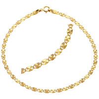 Armkette echt Gold 375 (9 kt)  mit Diamantschliff 19 cm lang