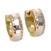 Creolen Klappcreolen aus echt Gold 333 (8kt) in tricolor