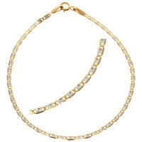 Armkette echt Gold 375 (9 kt)  bicolor mit Diamantschliff...