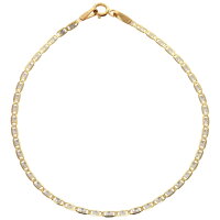 Armkette echt Gold 375 (9 kt)  bicolor mit Diamantschliff 19 cm lang