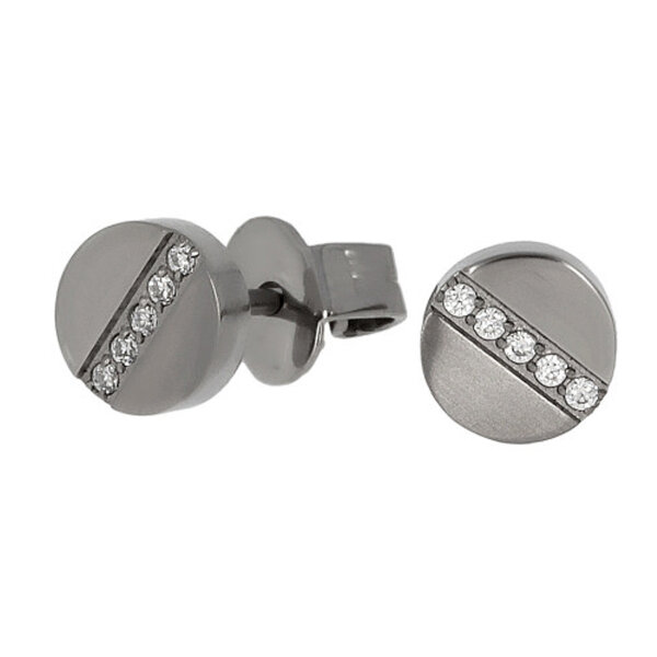 Damen Ohrstecker aus Titan mit Zirkonia