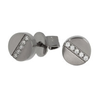 Damen Ohrstecker aus Titan mit Zirkonia