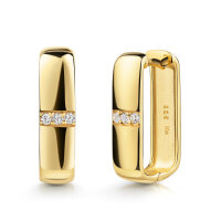 Eckige Klappcreolen aus recyceltem Silber 925 vergoldet