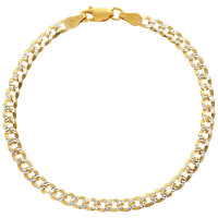 Armkette Panzer echt Silber 925 diamantiert in bicolor