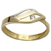 Damenring  echt Gold 333 (8 kt) bicolor mit Zirkonia in...